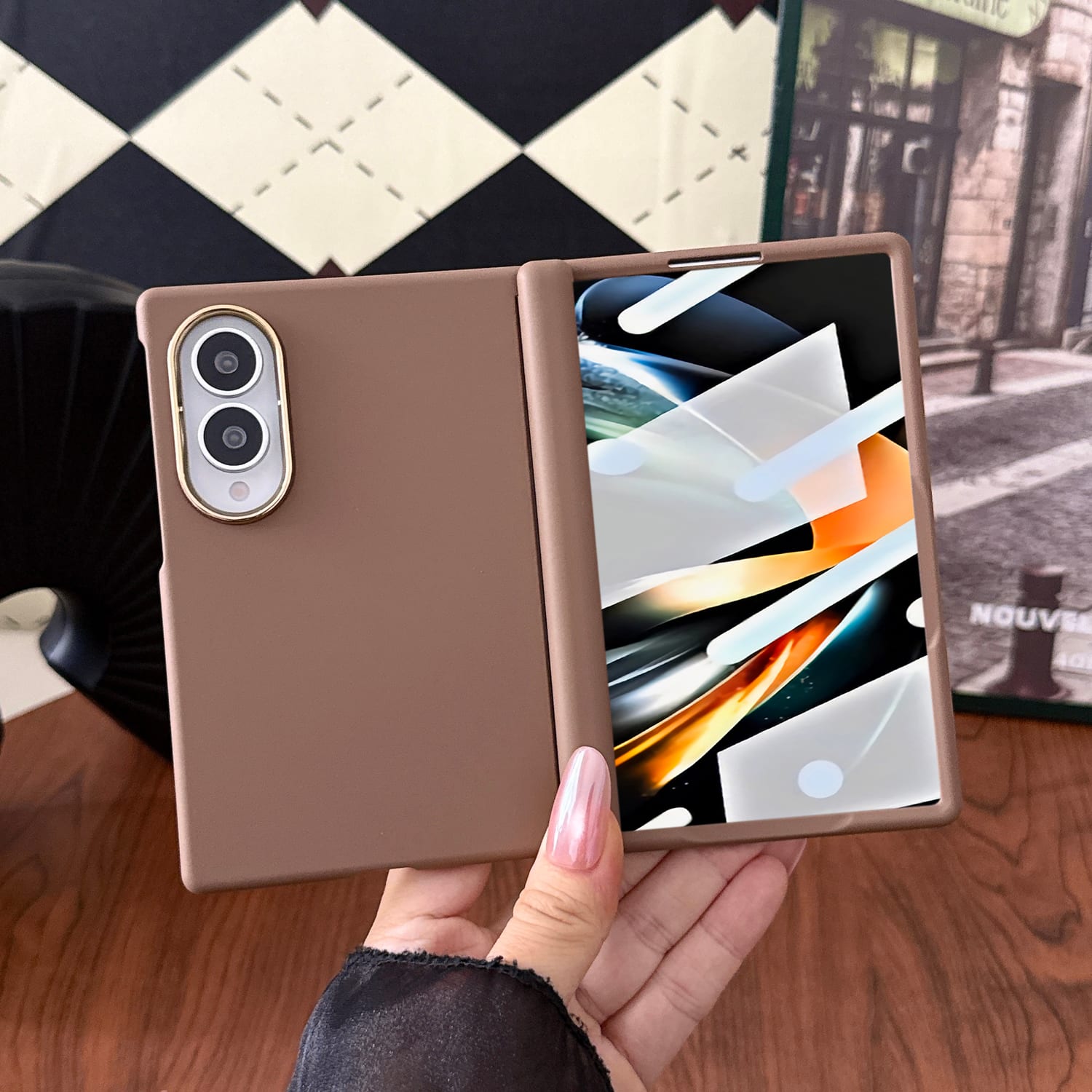 Dteck - for Samsung Galaxy Z Fold8 Rugged Hinge Protection Case with Tempered Glass Film,Shockproof Matte Slim Mag Safe Cover - Brown price history on PriceWatchPro