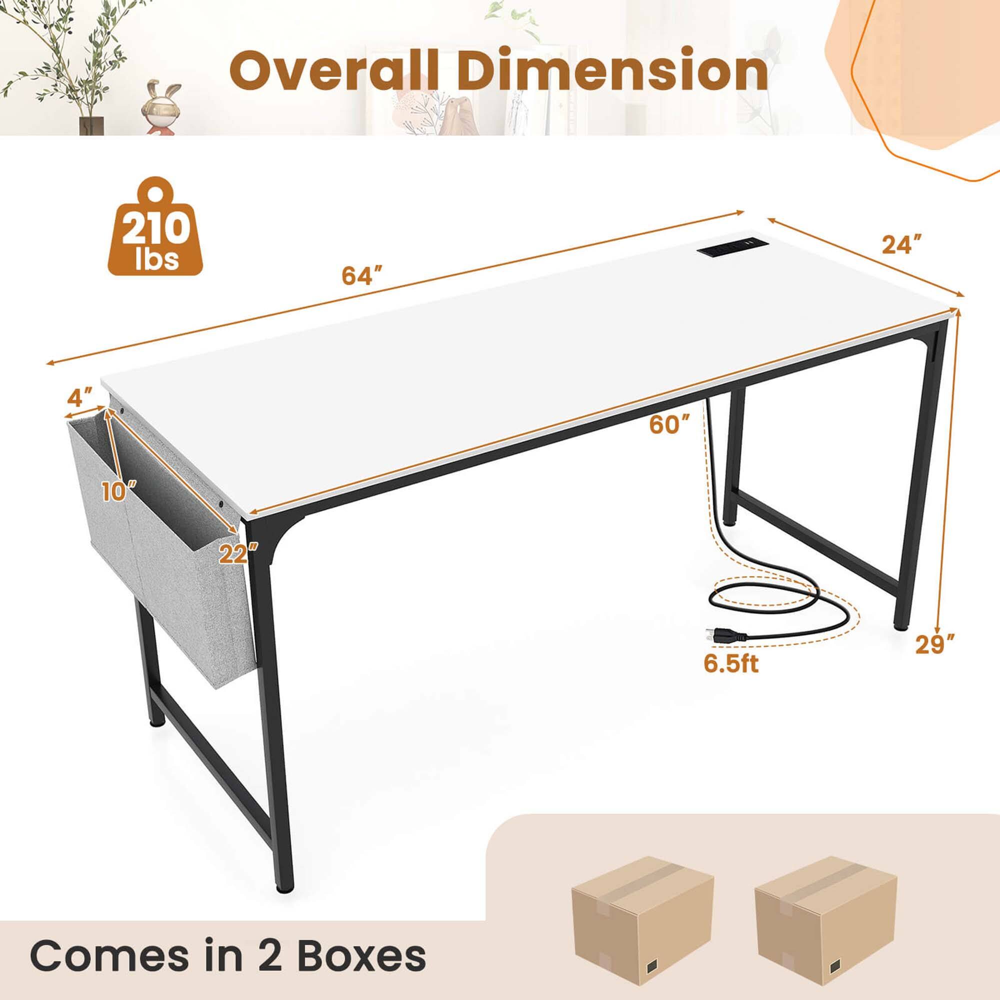 Overall Dimension

- 210 lbs
- 64"
- 24"
- 4"
- 60"
- 10"
- 22"
- 6.5ft
- 29"

Comes in 2 Boxes