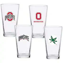 Indigo Falls - Ohio State Buckeyes 16oz. Collector Pint Glass Four-Set - Multicolor
