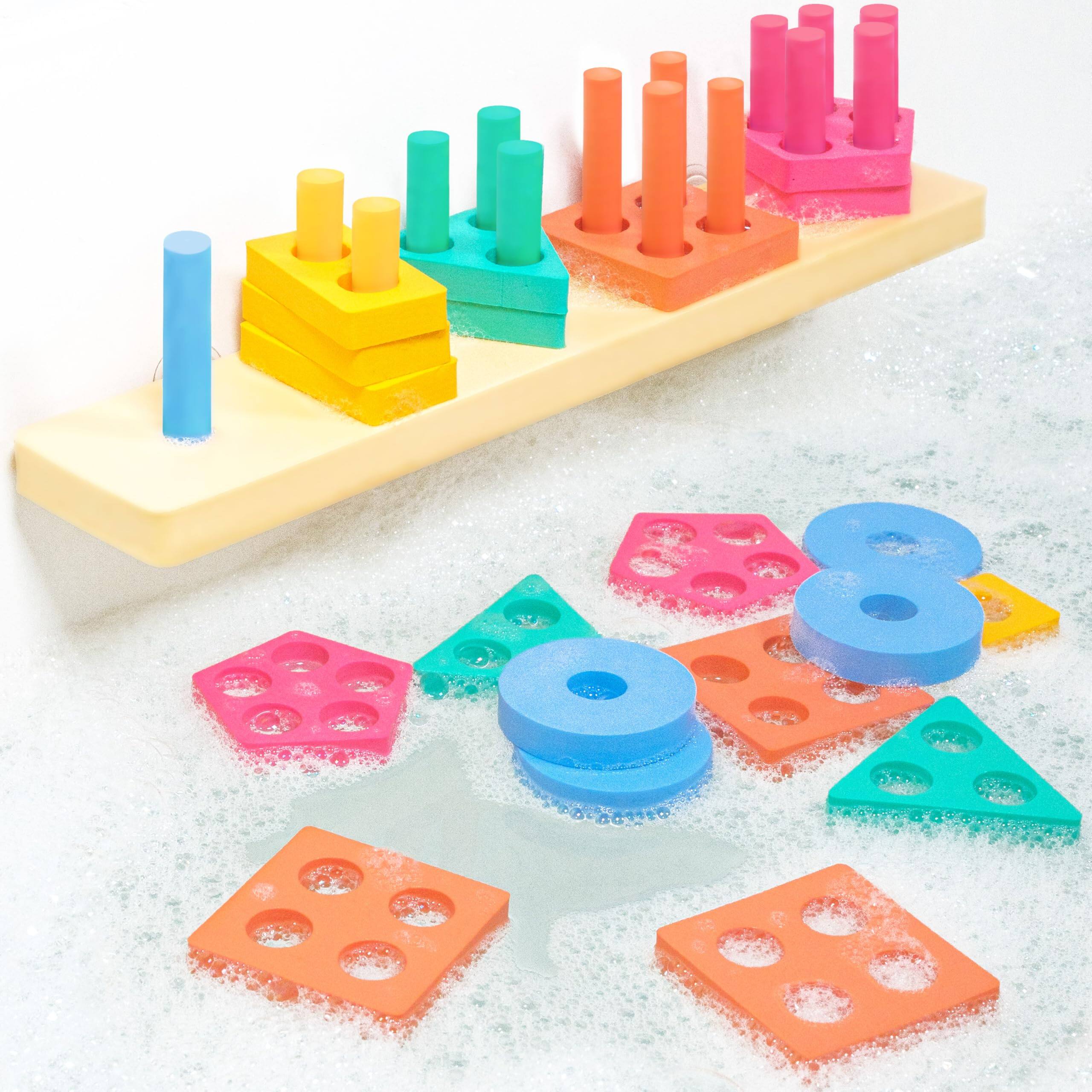 PARKER SLATER Splash Stack & Sort Shape Sorter Stacking Bath | 20 Foam ...