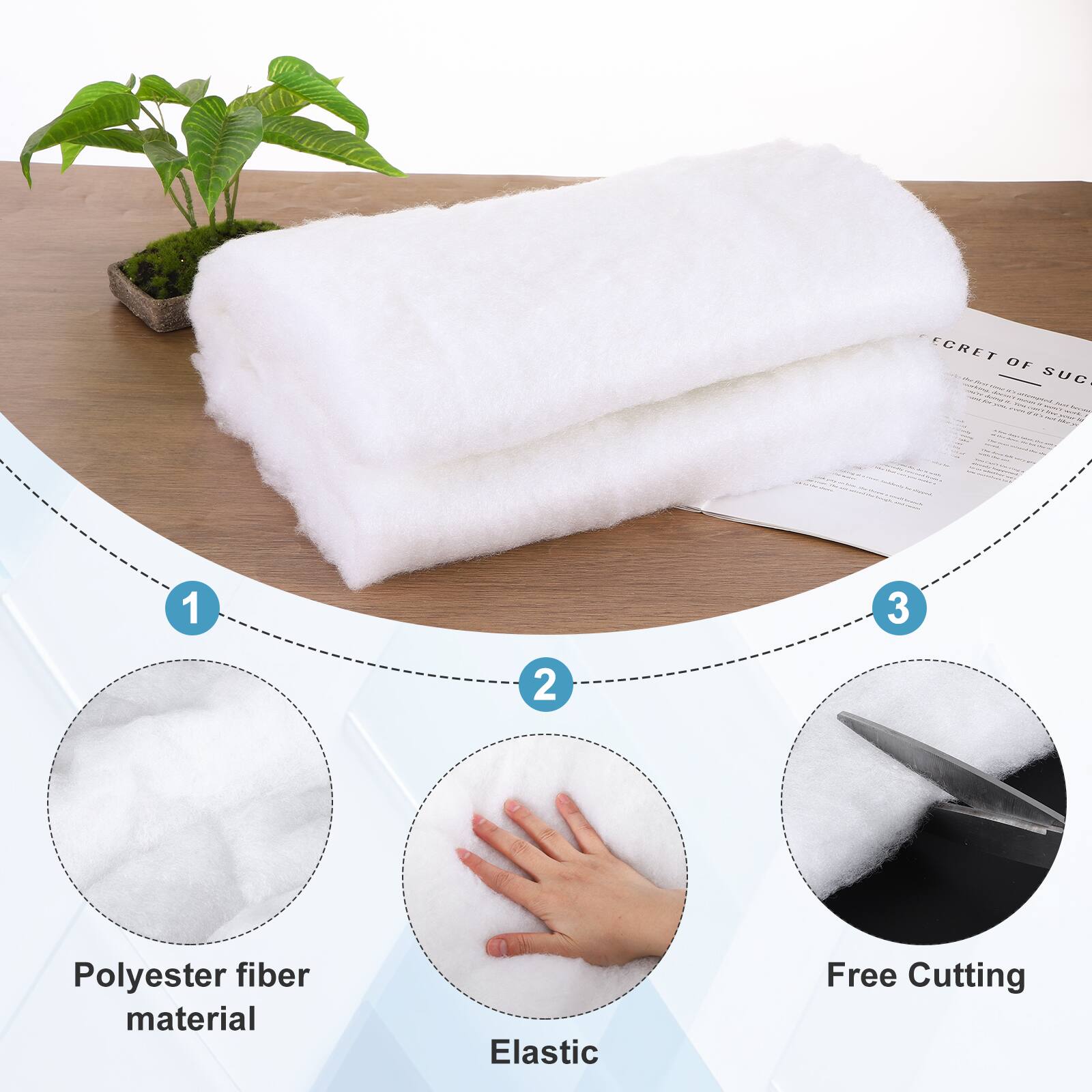 SECRET OF SUCCESS

1. Polyester fiber material
2. Elastic
3. Free Cutting