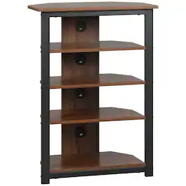 Homcom - Small Corner TV Stand Shelf for Up to 29" - Brown