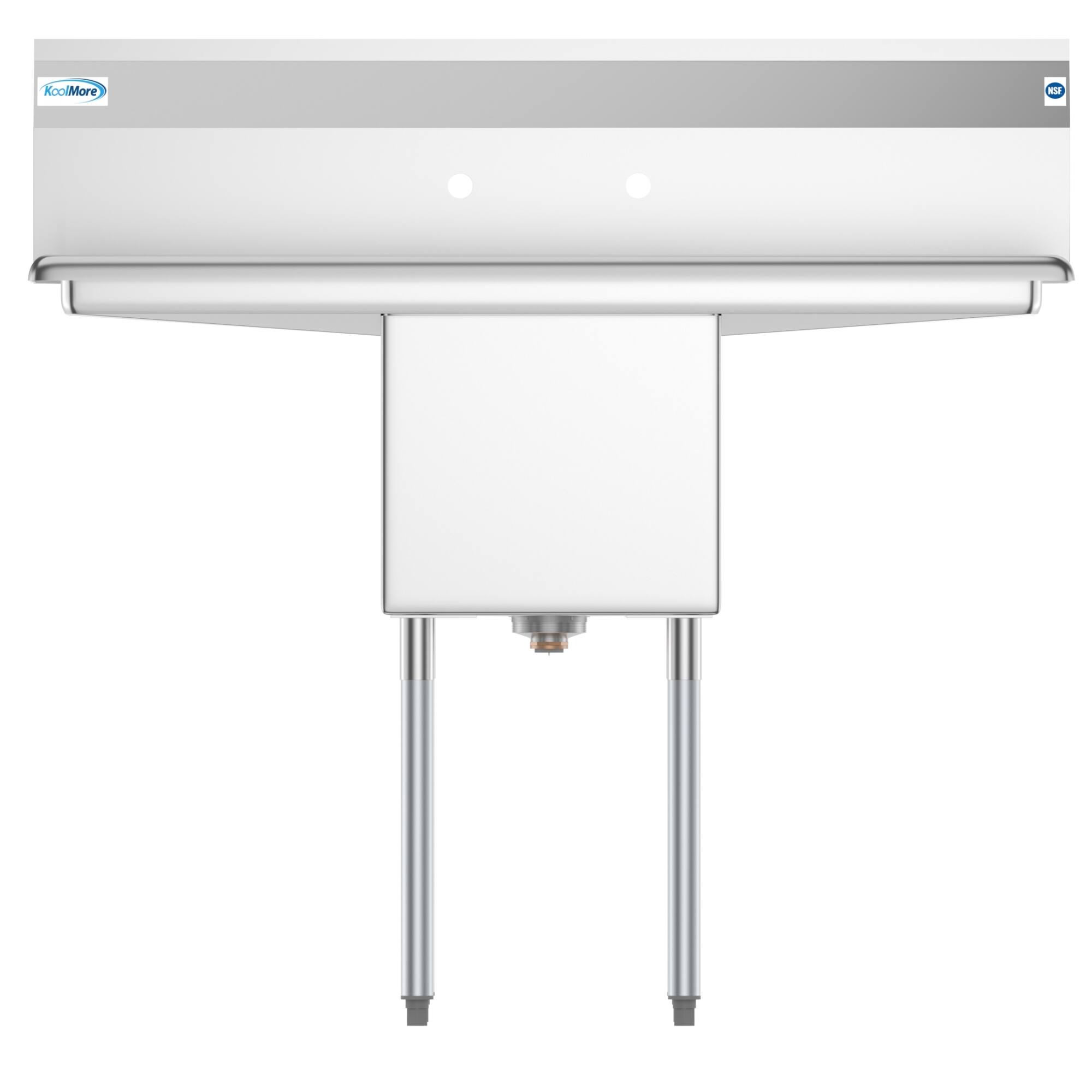 Alt View 4. Koolmore - 45 in. One Compartment Stainless Steel  Sink with Drainboards, Bowl Size 15"x 15"x 12" SA151512-15B3. - Stainless Steel.