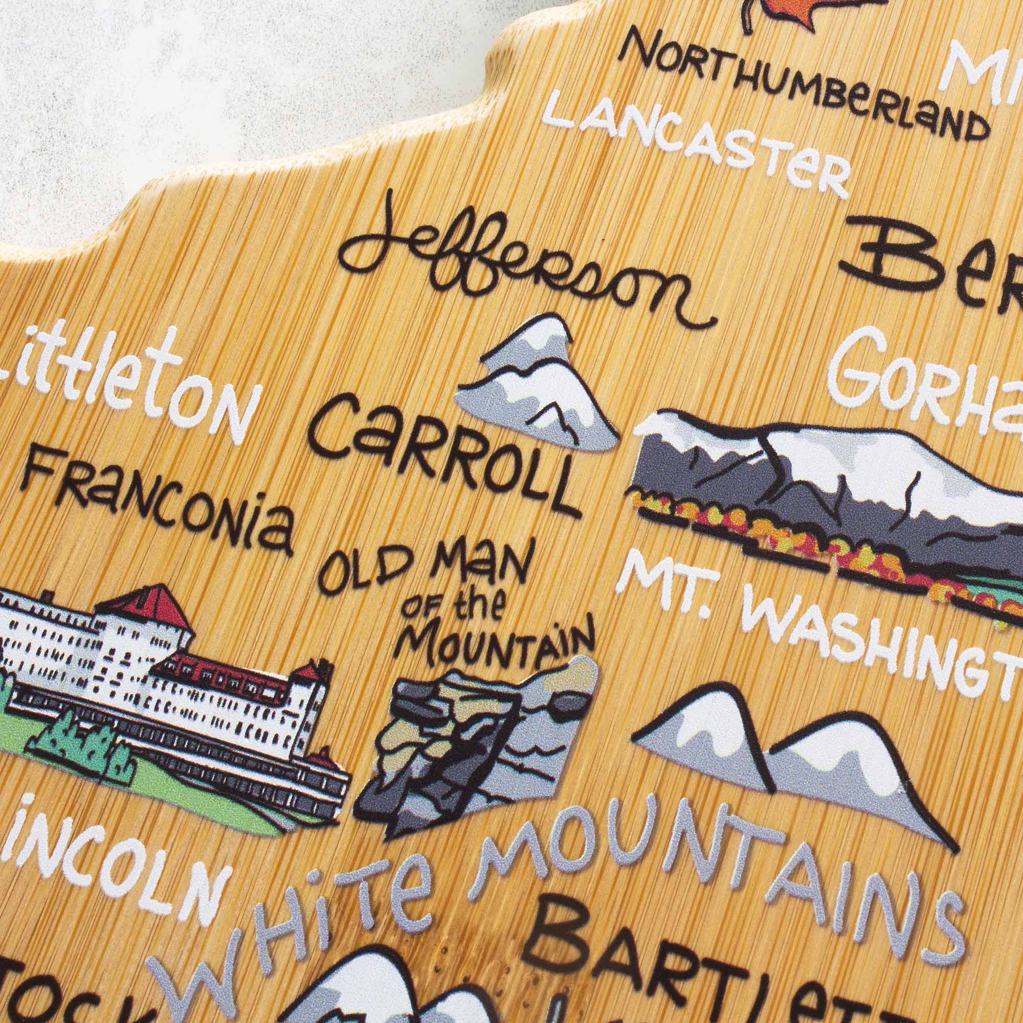 NORTHUMBERLAND  
LANCASTER  
JEFFERSON  
BERRIEN  
GILBERTON  
FRANCONIA  
CARROLL  
OLD MAN OF THE MOUNTAIN  
MT. WASHINGTON  
INCOLN  
WHITE MOUNTAINS  
BARTLETT