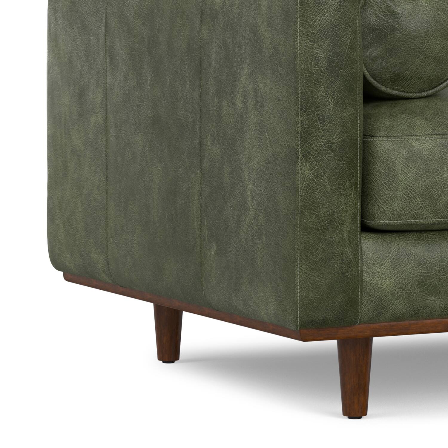 Alt View 6. Simpli Home - Morrison 42 inch Wide Mid-Century Modern Arm Chair in Moss Green - Moss Green.