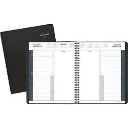 AT-A-GLANCE - 2026 8.5" x 11" Daily Appointment Book, Faux Leather Cover - Black