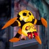 Front. Joyfy - 4ft Inflatable Spider Window Decoration – Stuck Blow Up Spider with LED Light for Halloween Yard, Garden, House Outdoor - Black.