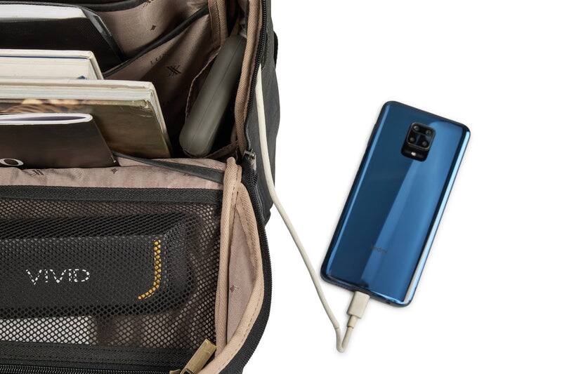 Back. Luxorro - Leather Backpack for men. Fits 17" Laptop - Black.