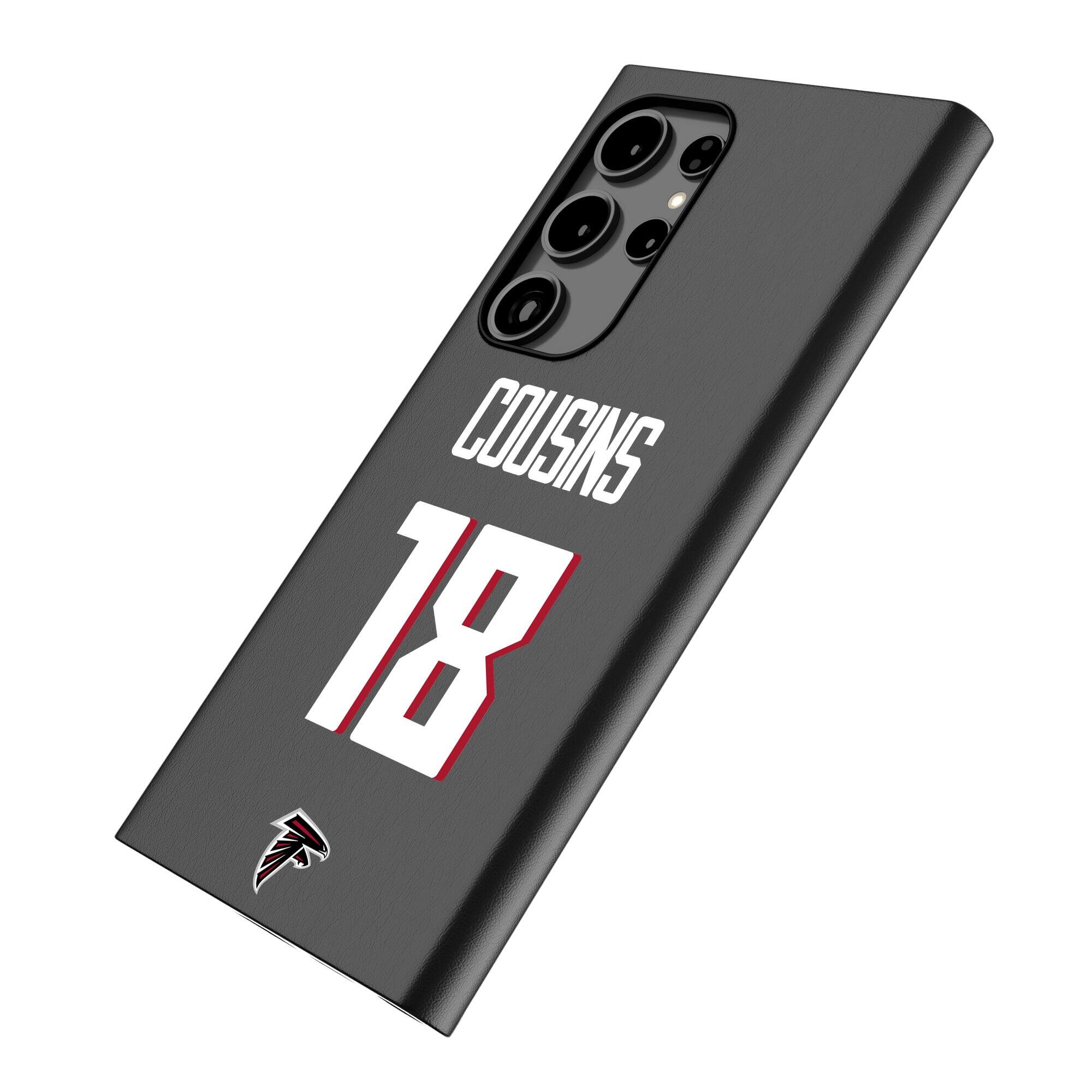 Alt View 1. Keyscaper - Kirk Cousins Black Atlanta Falcons Galaxy Magnetic Bump Case - S25 - Black.