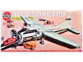 Airfix - Level 2 Model Kit Bristol Superfreighter Freighter Aircraft British United Air Ferries (BUAF) 1/72 Plastic Model Kit - Multi