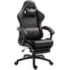 Front. Dowinx - High Back Gaming Chair with Massage Lumbar Support, Game Chair with Adjustable Headrest, Ergonomic Office Chair - Black.