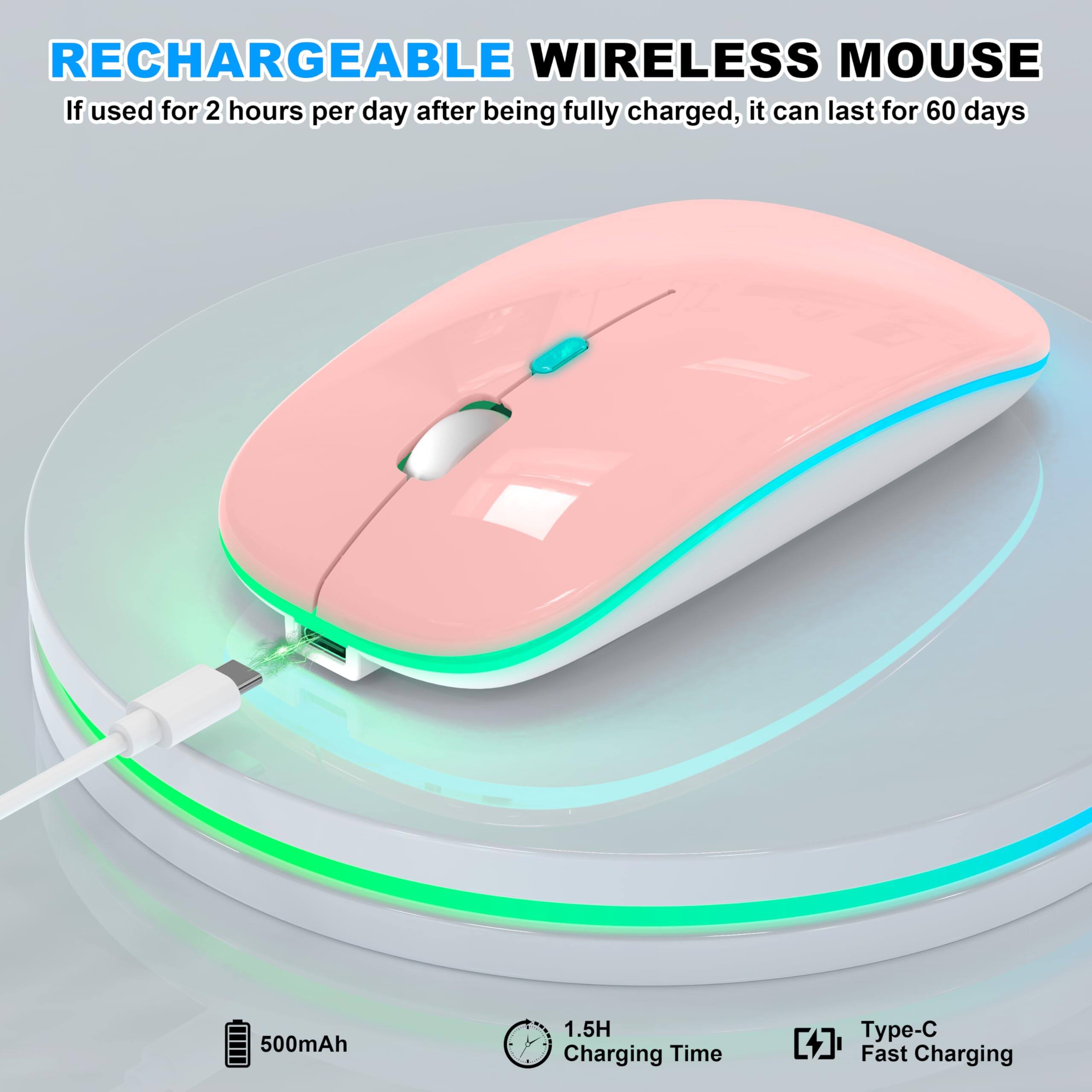 RECHARGEABLE WIRELESS MOUSE

If used for 2 hours per day after being fully charged, it can last for 60 days

500mAh

1.5H Charging Time

Type-C Fast Charging