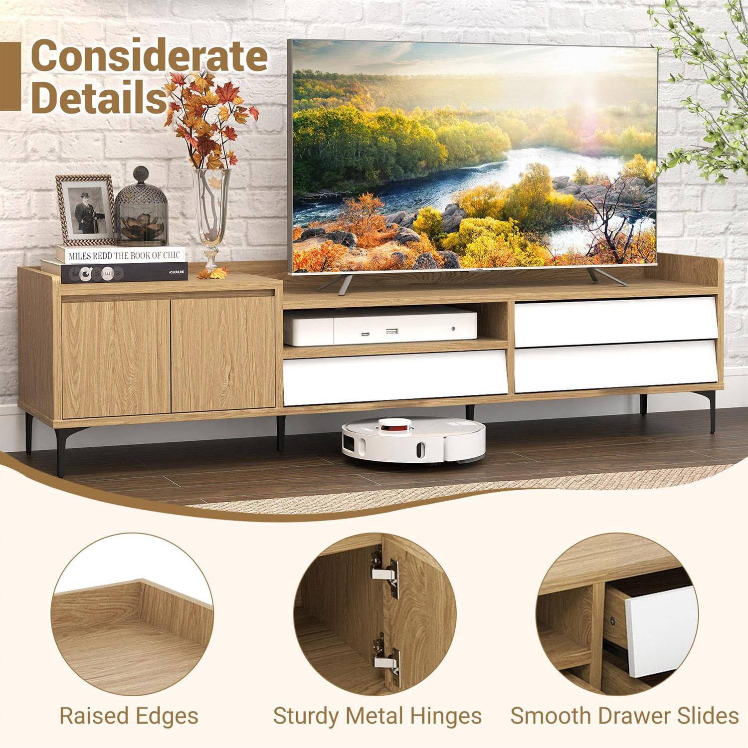 Considerate Details

MILES REDD THE BOOK OF CHIC

Raised Edges  
Sturdy Metal Hinges  
Smooth Drawer Slides