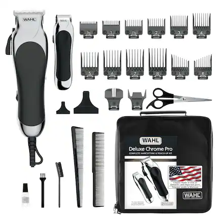 WAHL WAHL UM 1/2 L5 S 1 3 a 112 : 4.5 UE 2 5 38 3 0 V2 4 13 . - MO. .... .. 5B 5 16 M 19 N8 7 2 8 S L C 5 R U. C NON AR ANDE - - -. WAHL : Deluxe Chrome Pro COMPLETE HAIRCUTTING & TOUCH-UP KIT - Clipper made in USA of domestic and imported parts trimmer made in Vietnam : | - - - 1 - - - I - - I - - I - - I - - - WAHL .. .......IT
