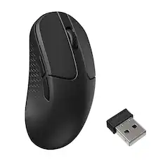 Front. Keychron - M3 Mini 8K Wireless Mouse - Black.