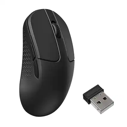 Front. Keychron - M3 Mini 8K Wireless Mouse - Black.