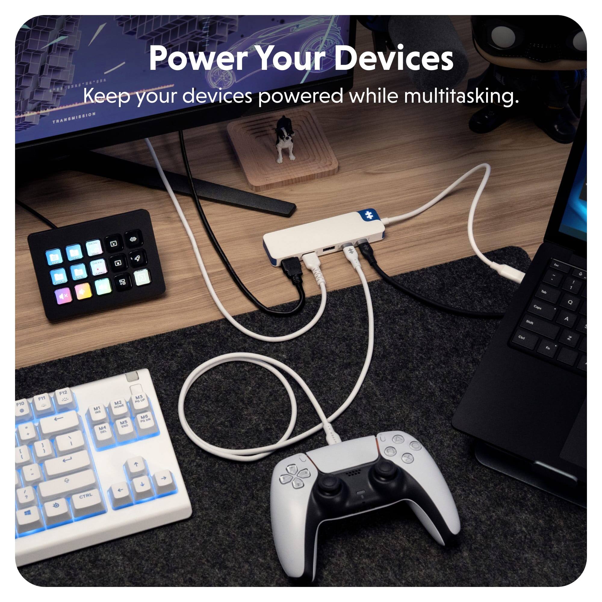 Power Your Devices  
Keep your devices powered while multitasking.