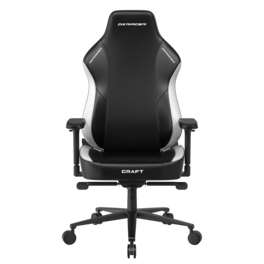 DXRacer - Craft XL Series Gaming Chair – PU Leather, Ergonomic Recliner with Magnetic Headrest - Black and White