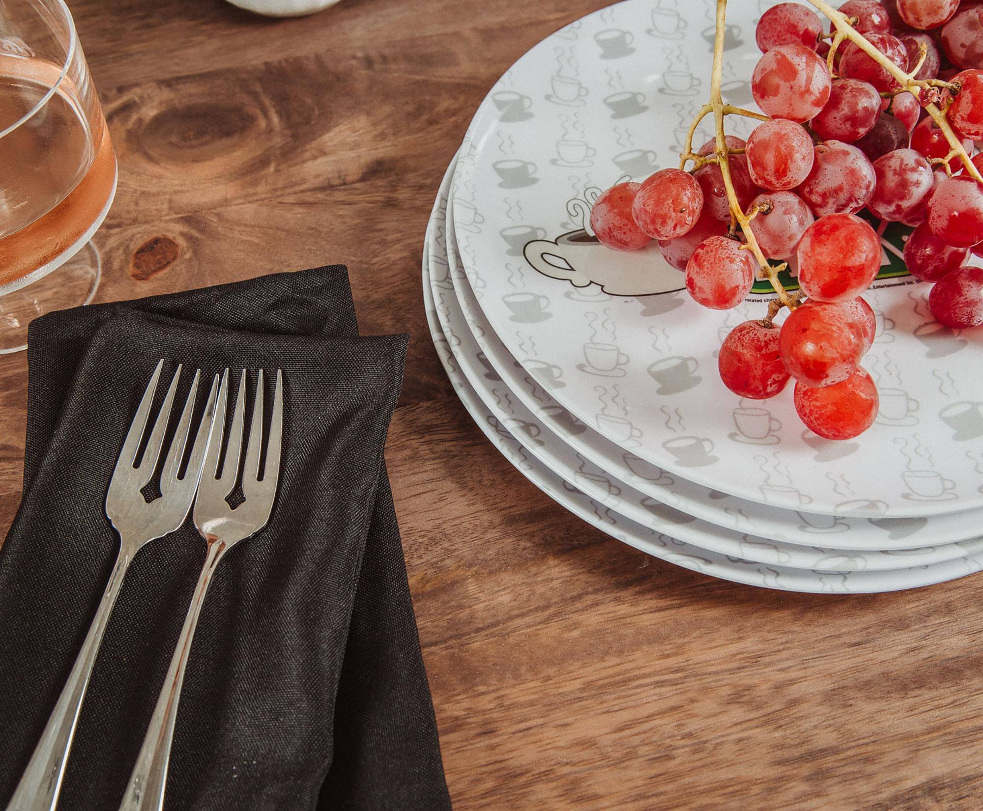 Alt View 3. Silver Buffalo - Friends Central Perk Logo 10-Inch Melamine Dinner Plates | Set of 4 - Green.