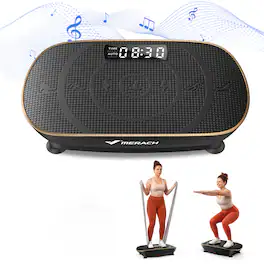 MERACH - Vibration Plate Whole Body Workout Power Exercise Machine Bluetooth, Silicone Pedal Fitness Home Plate Vibration - Gold