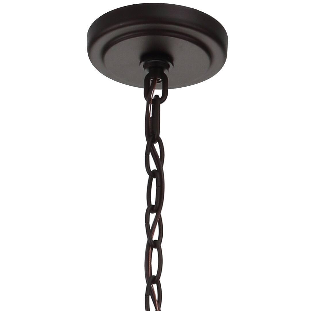 Alt View 5. Jonathan Y - Anna 12" 3-light Metal/Glass LED Pendant, Oil Rubbed Bronze - Oil Rubbed Bronze / Clear.