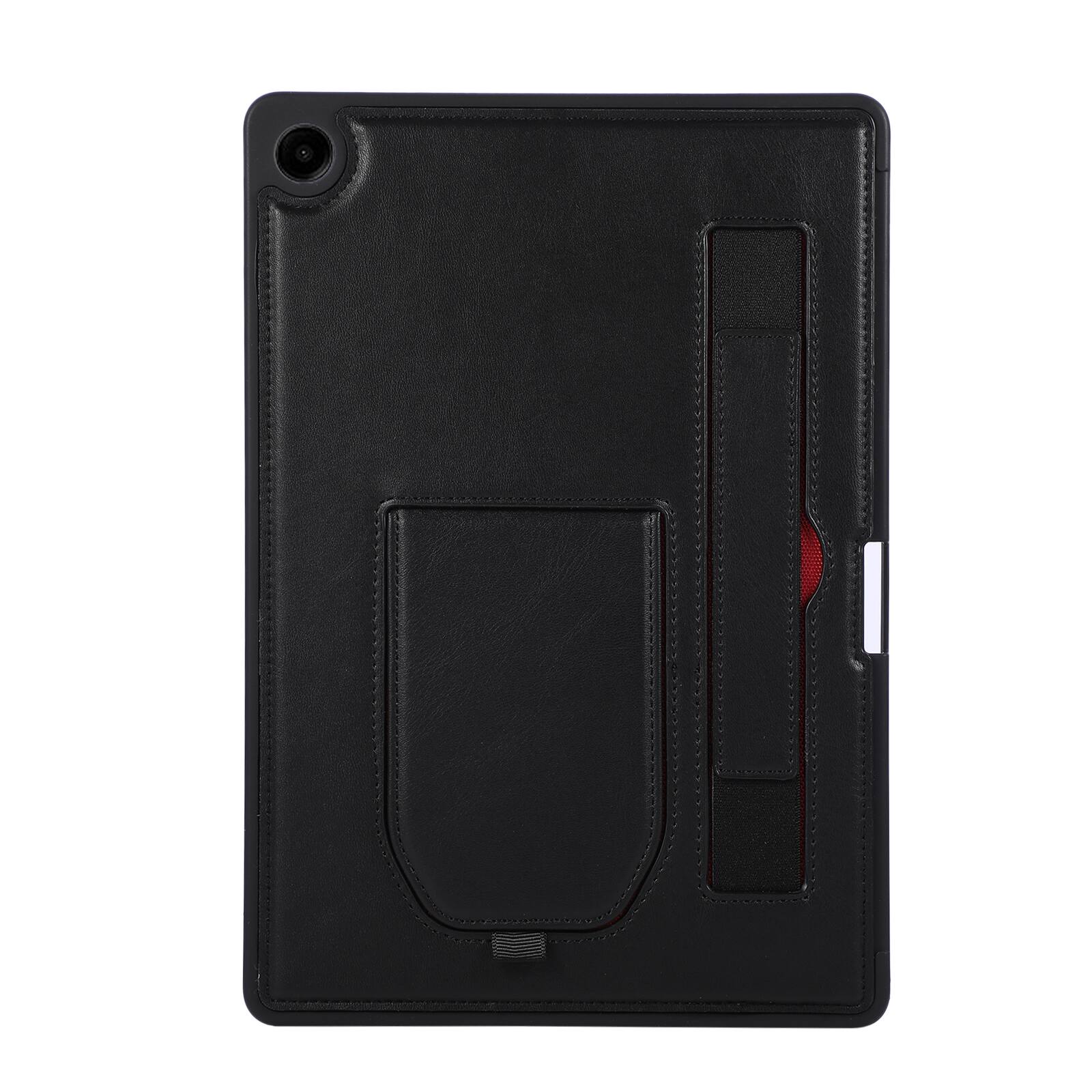 Alt View 2. Dteck - Shockproof Case for Samsung Galaxy Tab A11+ with Hand Strap and Foldable Kickstand, PU Leather TPU Protective Cover - Black.