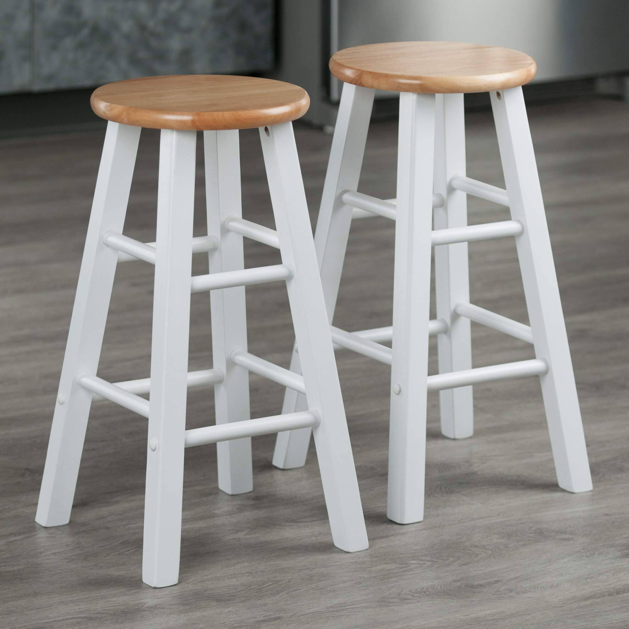 Alt View 3. JETRANSPORT - Element Counter Stools & White 24" 2 Piece Set Stylish Design: Each stool features a contemporary finish - Black 29 In.