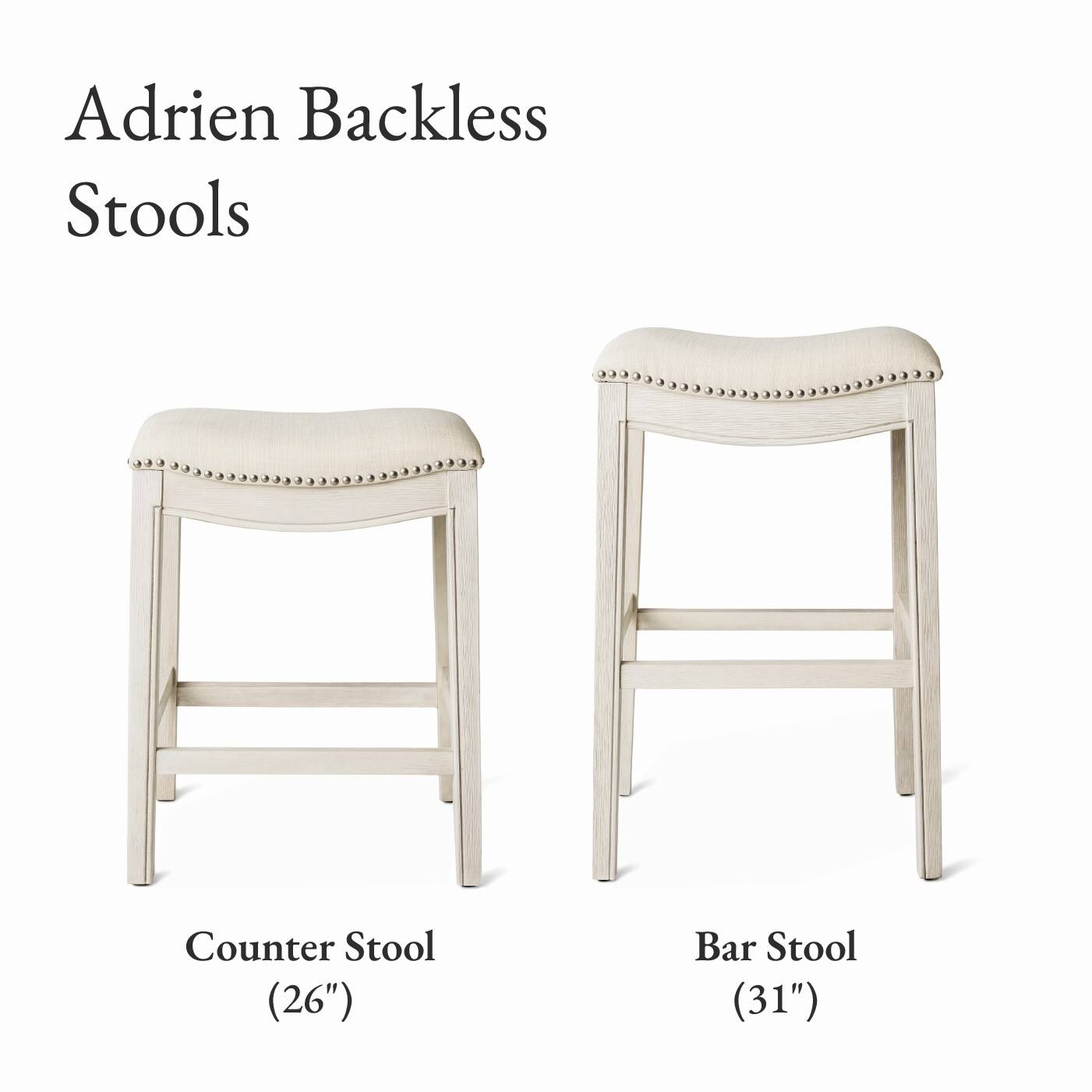 Adrien Backless Stools: Counter Stool (26"), Bar Stool (31")