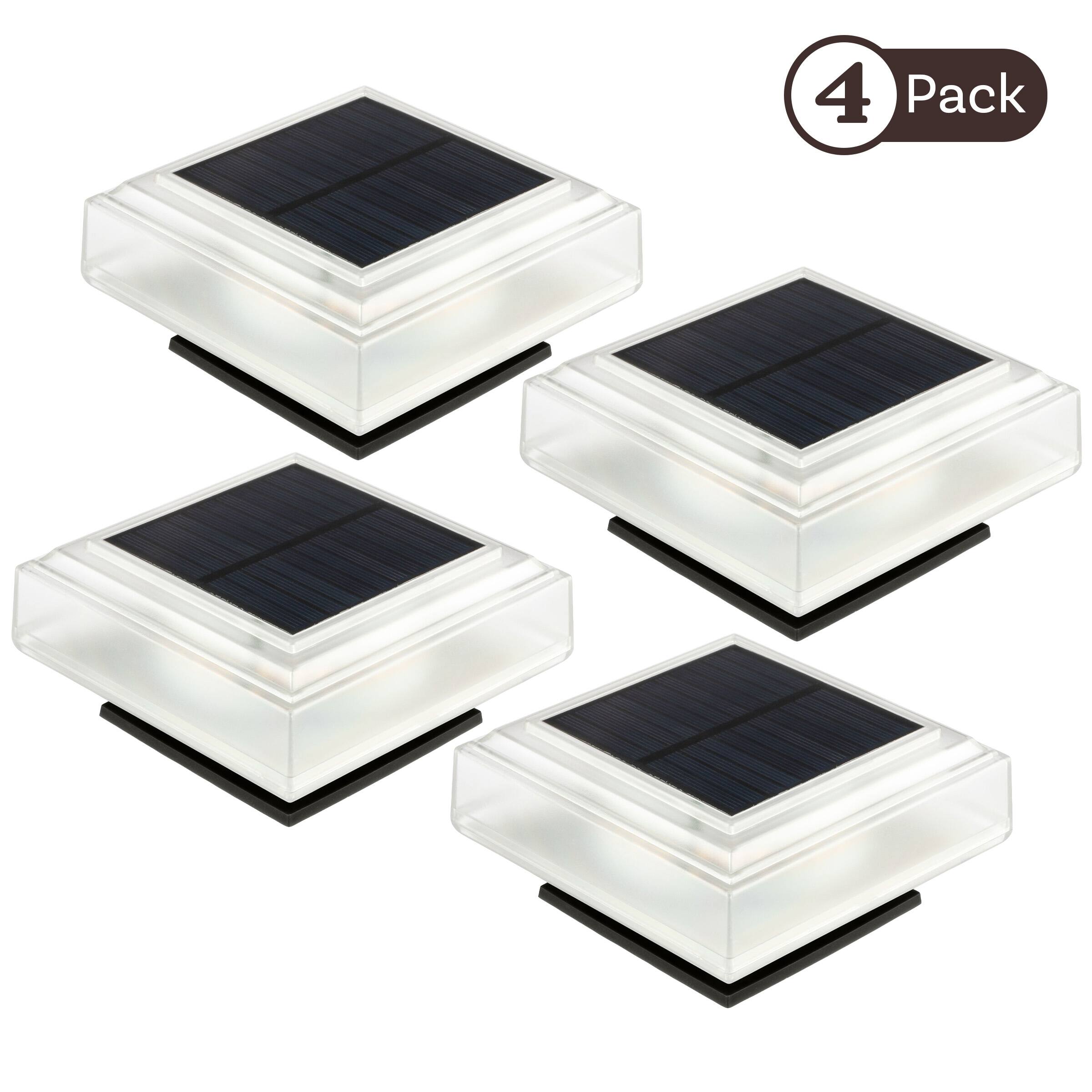 Angle. Pure Garden - Solar Post Cap Lights - 4-Pack Waterproof Fence Lights.