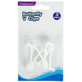 Pool Central - 2" Quick Snap Replacement Butterfly Clips - Set of 3 - White