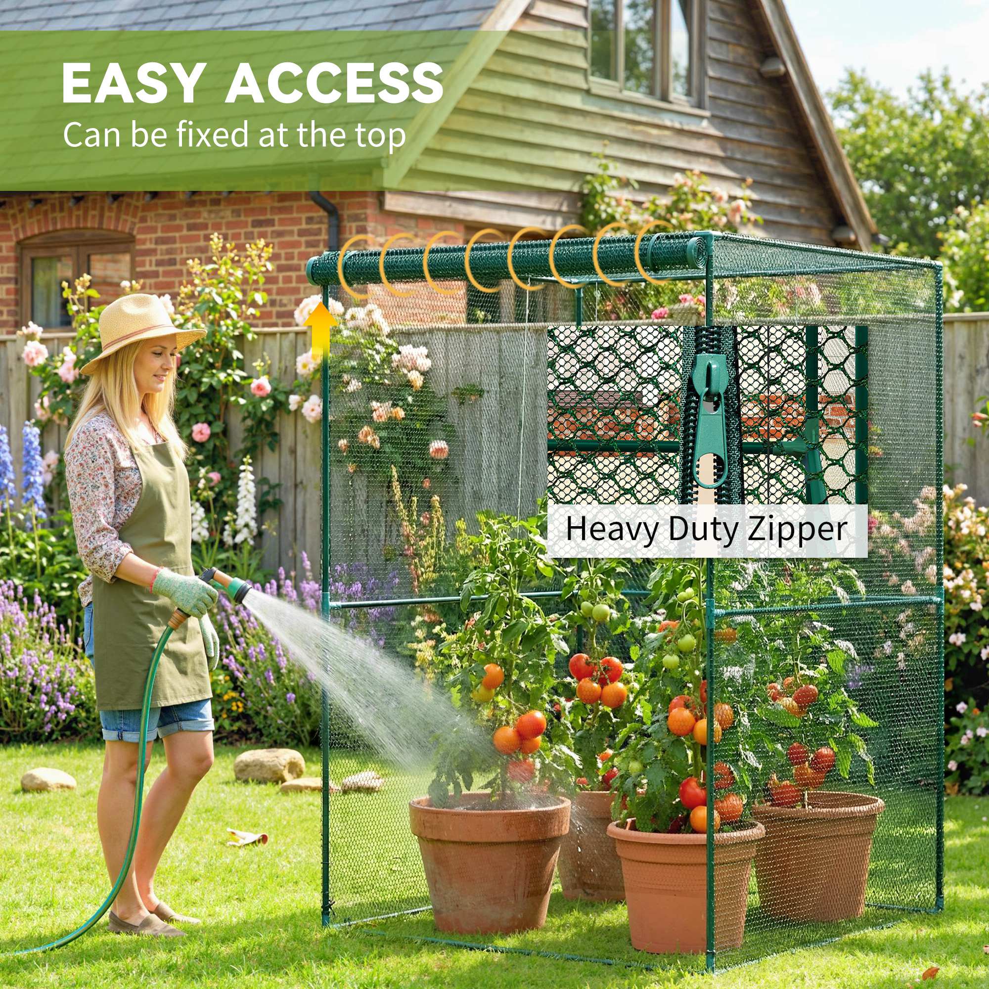 EASY ACCESS  
Can be fixed at the top  

Heavy Duty Zipper