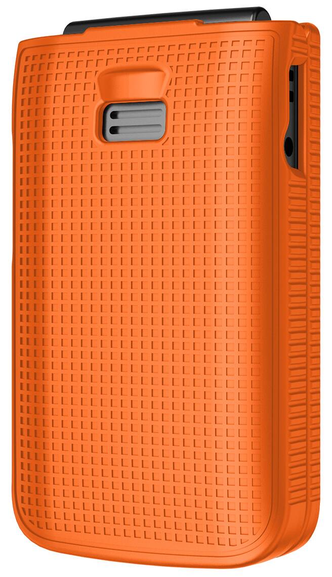 Alt View 8. Nakedcellphone - Case for TCL Flip 3 Phone - Hard Shell Cover - Orange.