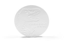 Seven20 - Jurassic Park Tyrannosaurus Rex Logo Heavy Duty Ceramic Coaster | 4 Inches Round - White