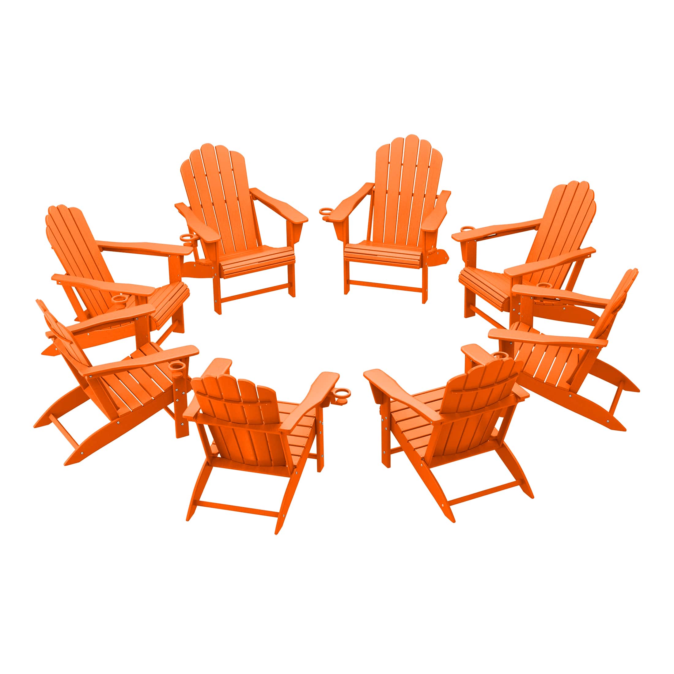 WestinTrends - Highland Outdoor Patio HDPE Adirondack Chairs With Cup Holders (Set of 8) - Orange price history on PriceWatchPro