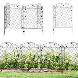 Outsunny - Garden Fencing for Border Edging, Decor 11.5', 4 Pack - Black