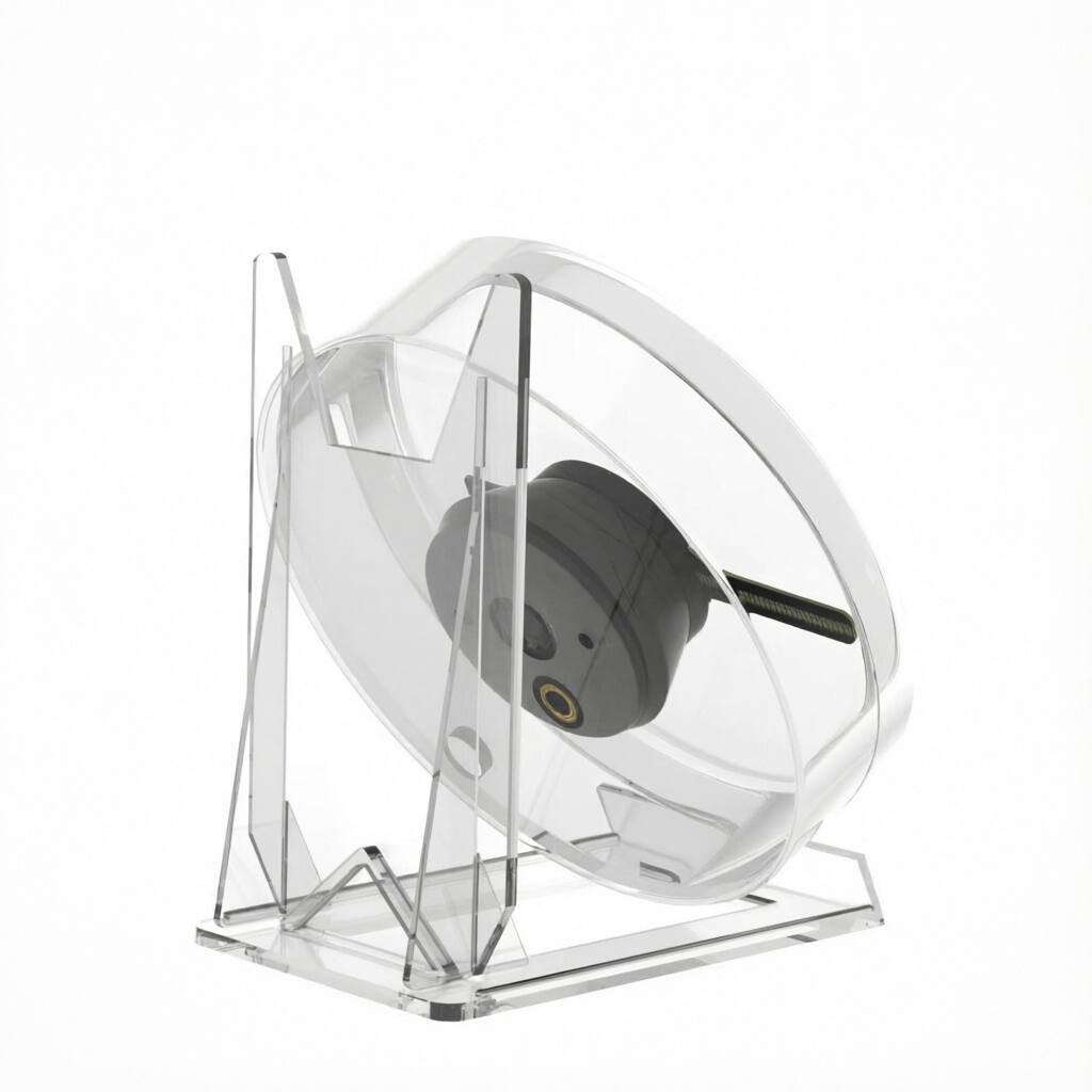 Alt View 2. E.P. Light - Desktop 3D Customize Hologram Fan with Round Shade - Clear, Black.