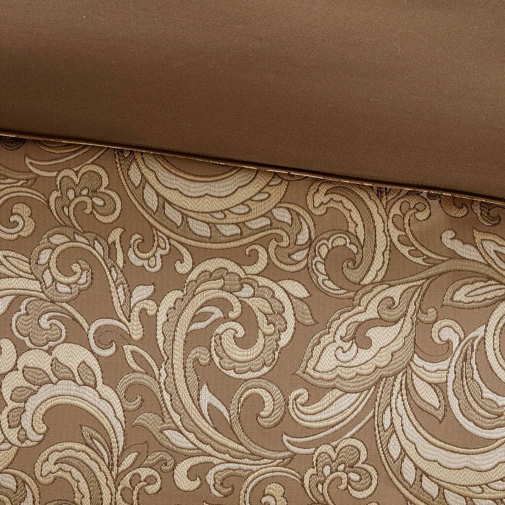 Alt View 5. Gracie Mills - Gracie Mills Pruitt 24-Piece Jacquard Paisley Room-in-a-Bag Set - Brown.