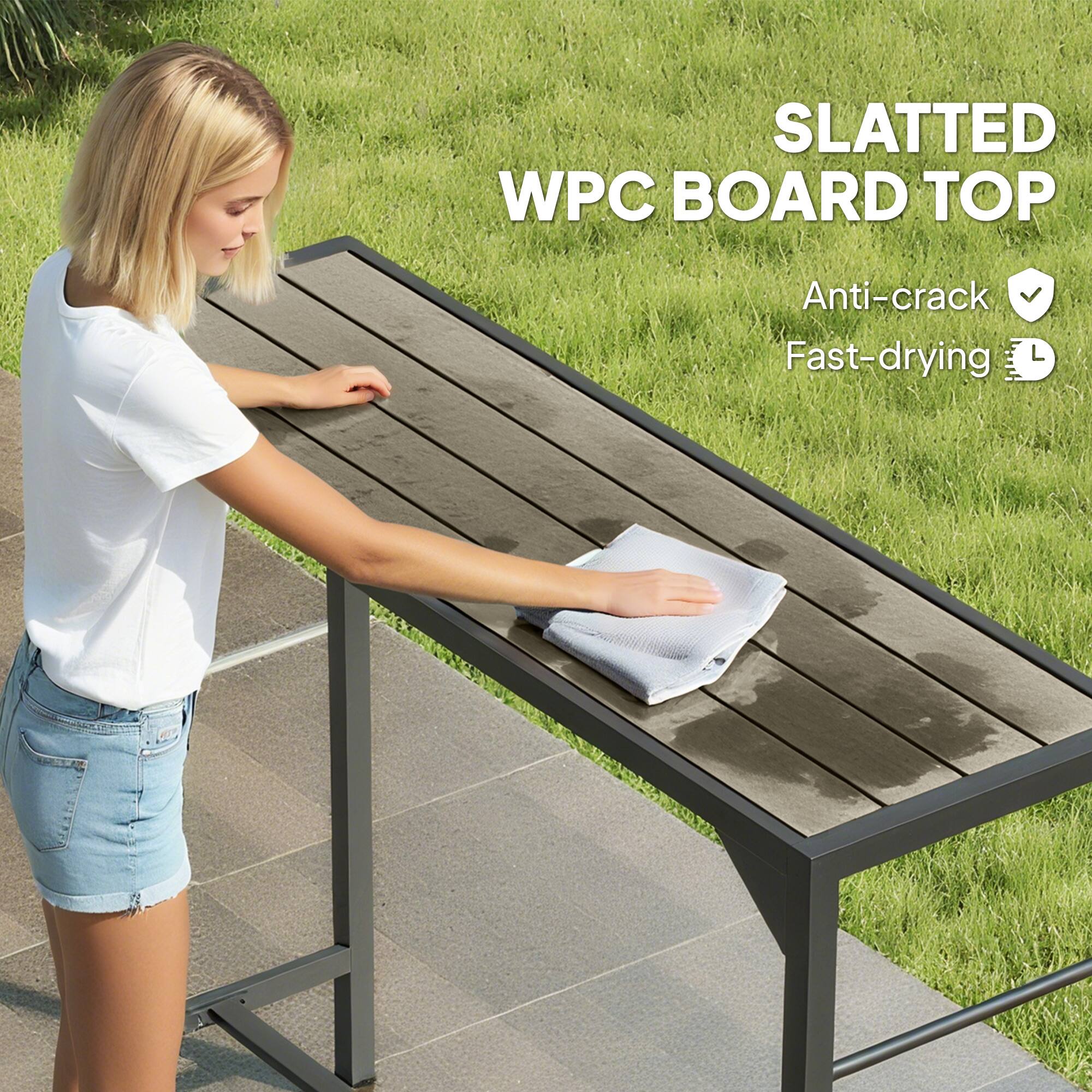 SLATTED WPC BOARD TOP  
Anti-crack  
Fast-drying