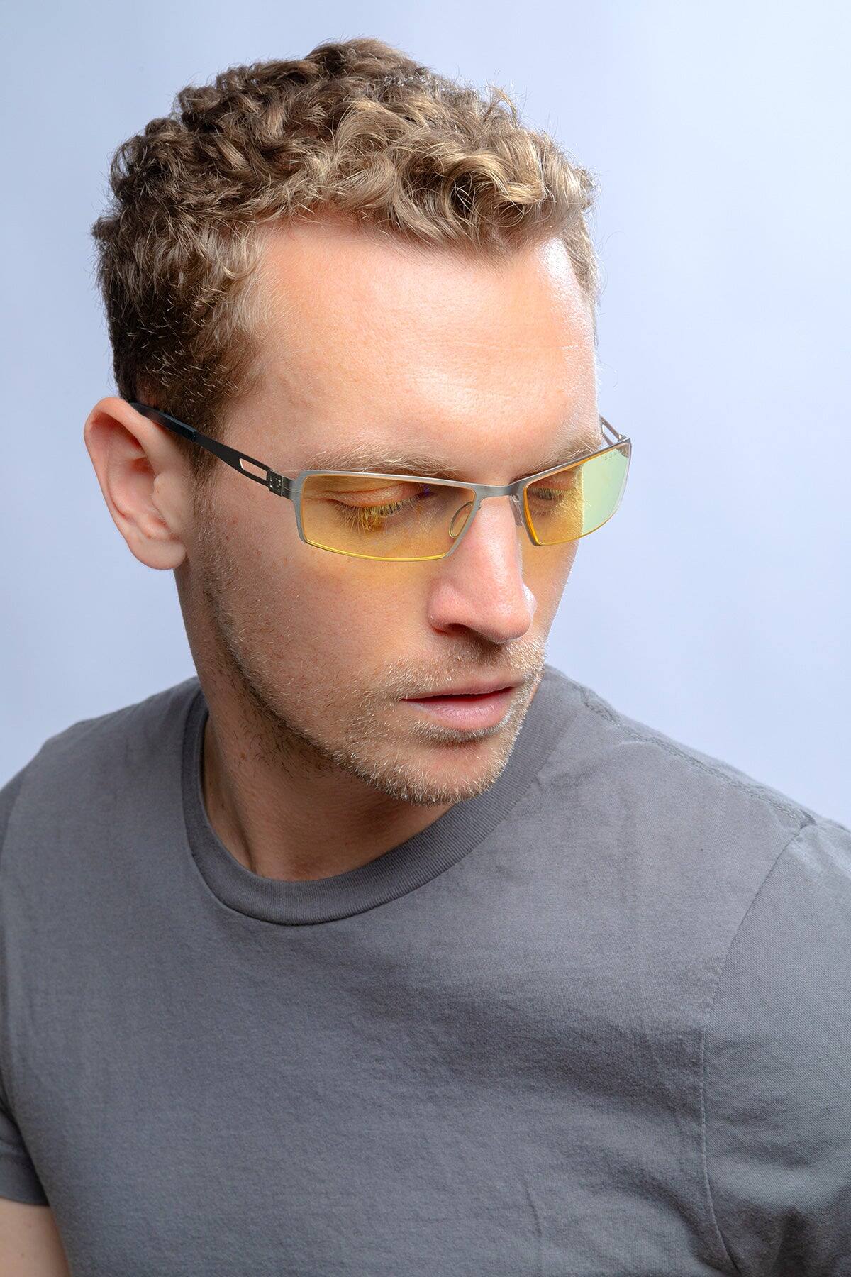 Back. GUNNAR - GUNNAR Computer Glasses  -  SheaDog, Mercury, Amber Lens - Blue Light Blocking, Relieve Dry Eye, Anti Glare - Mercury.