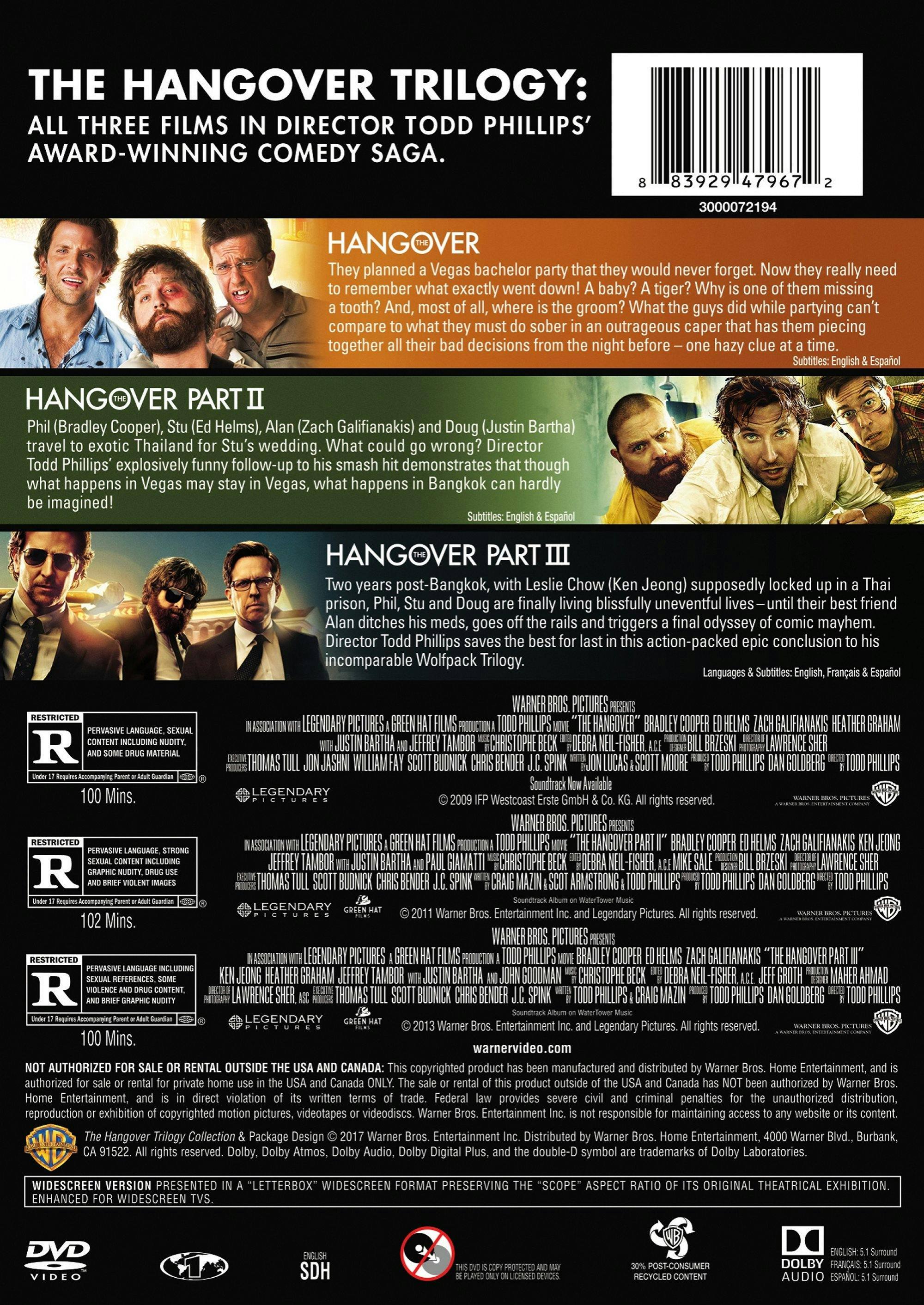 Back. The Hangover Trilogy [DVD].