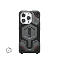 UAG - Monarch Pro Series Case with Magsafe for Apple iPhone 15 Pro - Kevlar Silver - Front_Zoom
