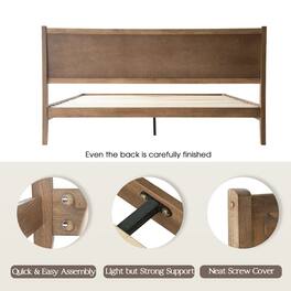 East West Furniture - King Wooden Platform Bed Frame - Barnwood