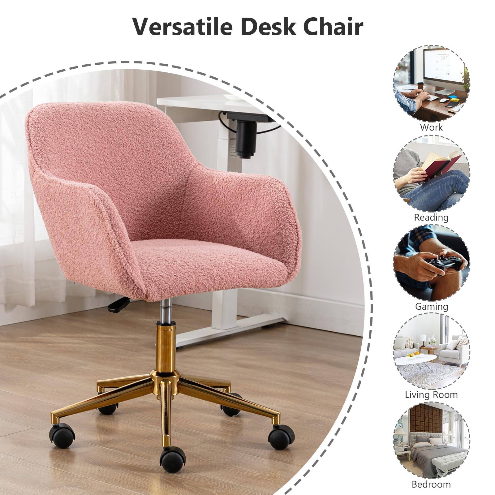 Versatile Desk Chair

- Work
- Reading
- Gaming
- Living Room
- Bedroom