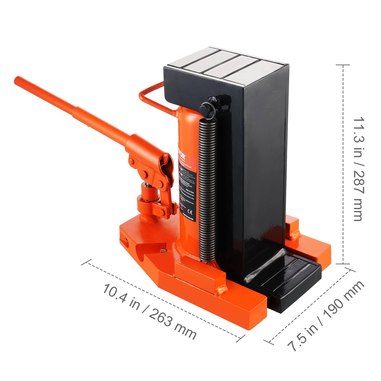 OR CE

11.3 in / 287 mm

10.4 in / 263 mm

7.5 in / 190 mm