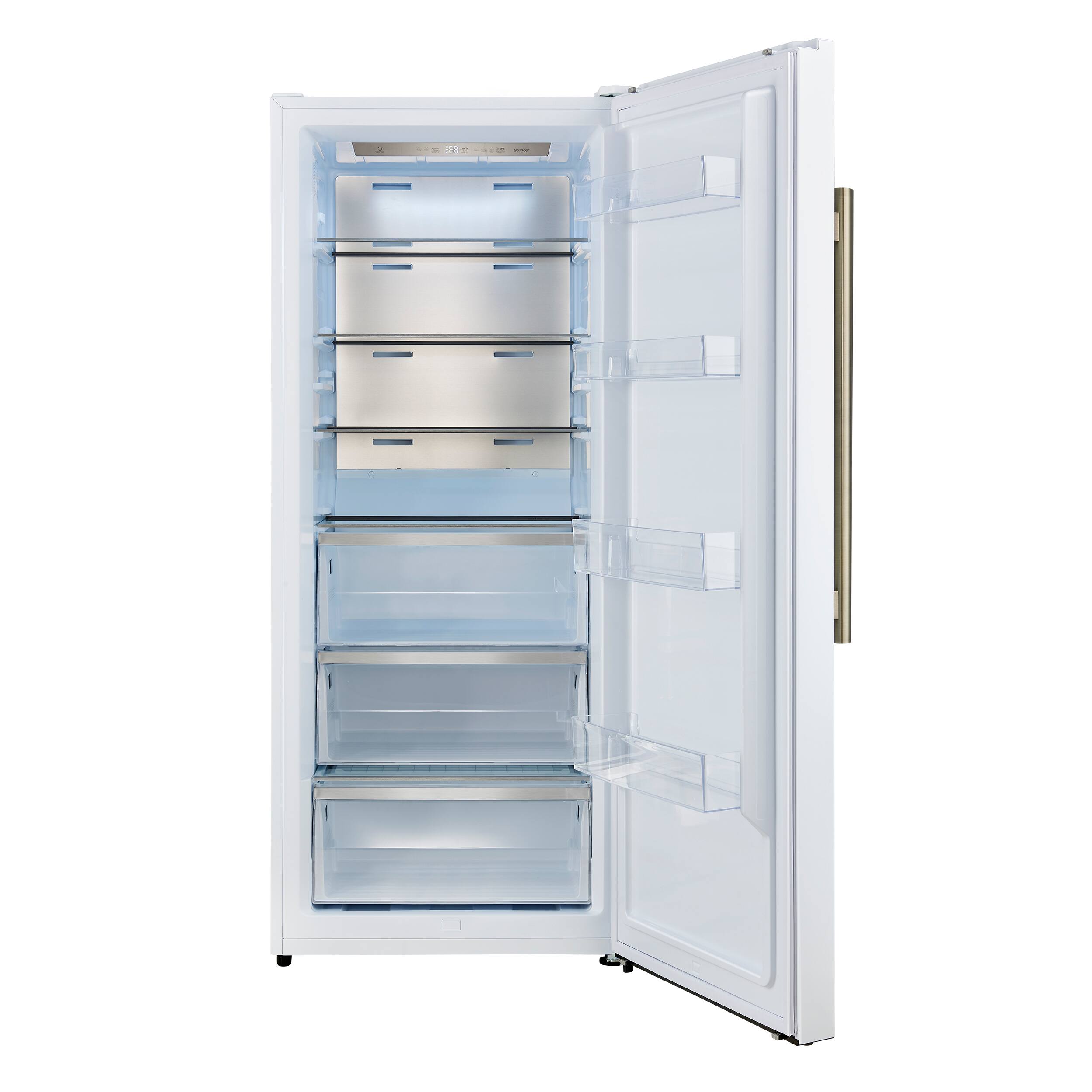 Alt View 4. Forno Appliances - Maderno 13.6 Cu. Ft. Right Swing Upright Convertible Freezer with Antique Brass Handles - White.
