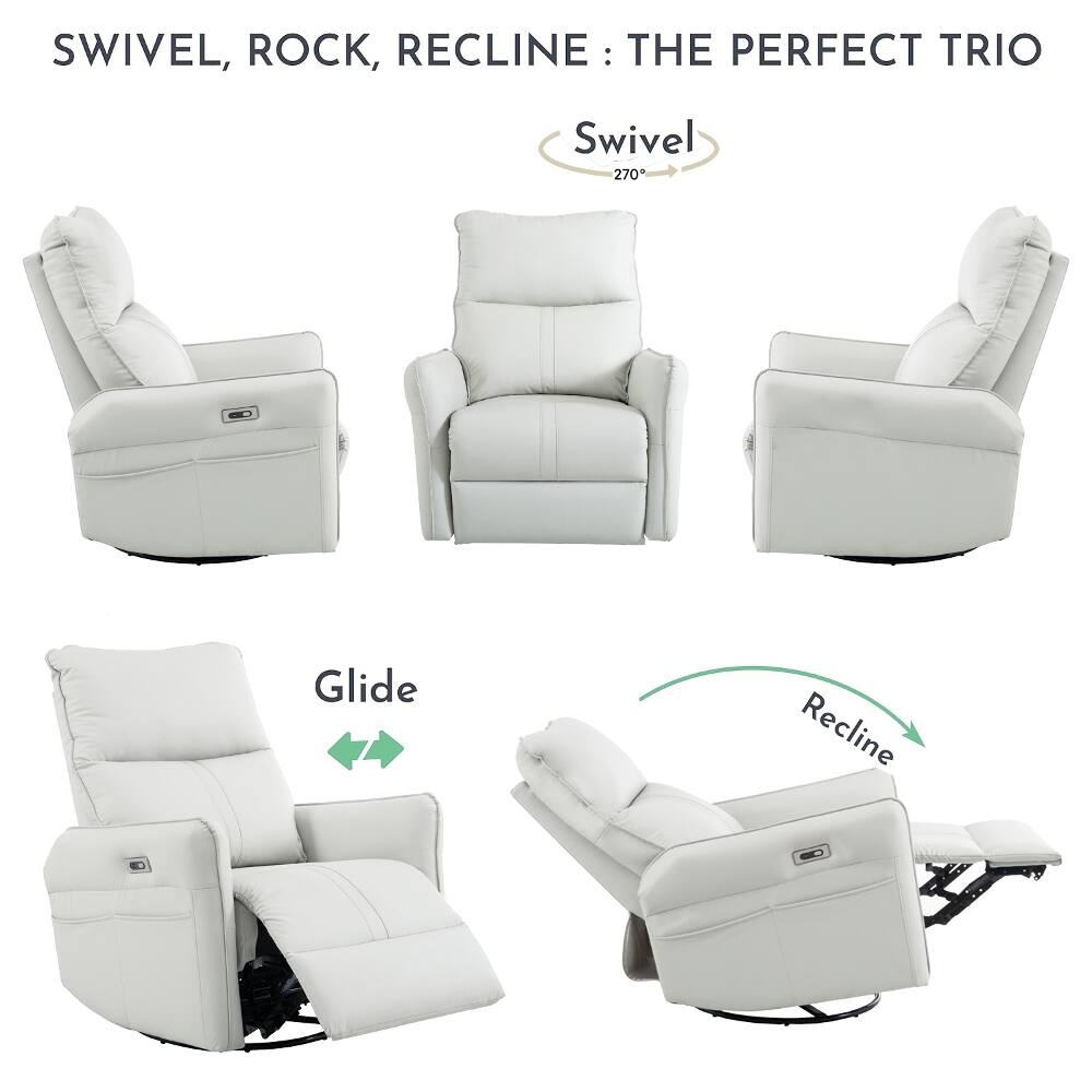 SWIVEL, ROCK, RECLINE: THE PERFECT TRIO  
Swivel 270° Glide Recline
