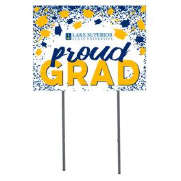 Jardine - Lake Superior State Lakers 18" x 24" Proud Grad Yard Sign - White