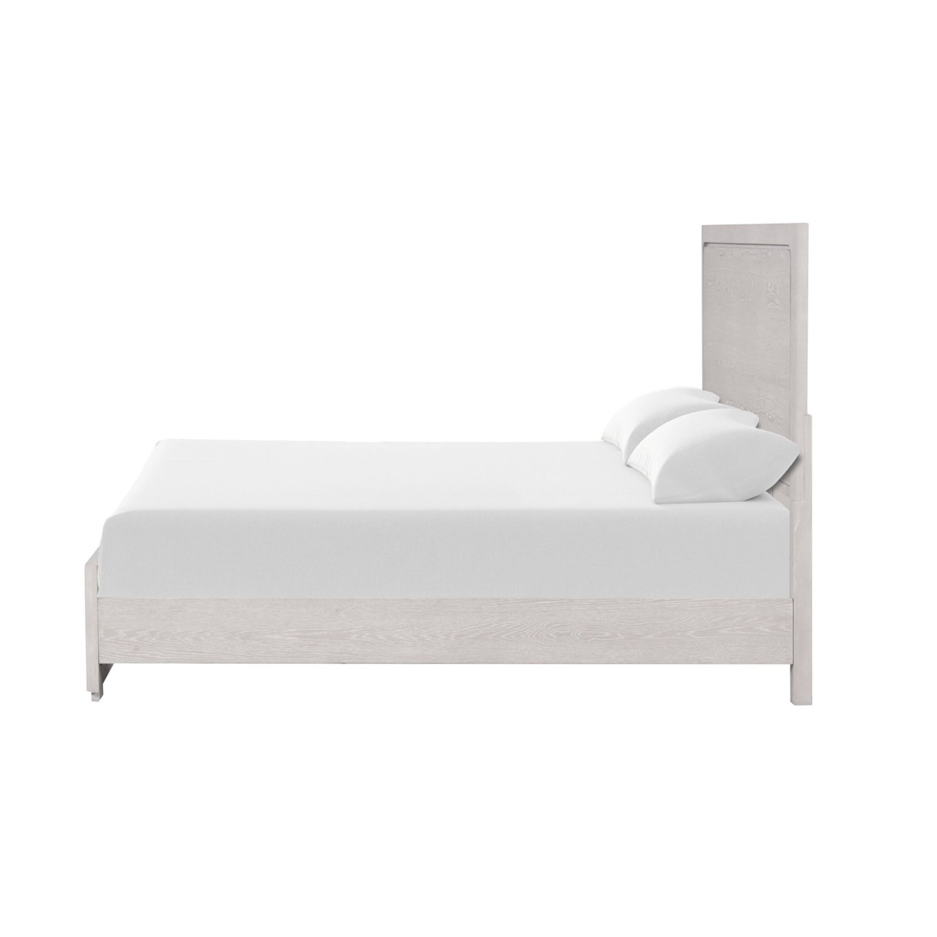 Alt View 2. Manhattan Lane - Thorne Queen Bed, Panel Design, Rounded Edges, White Oak Wood - White Oak.