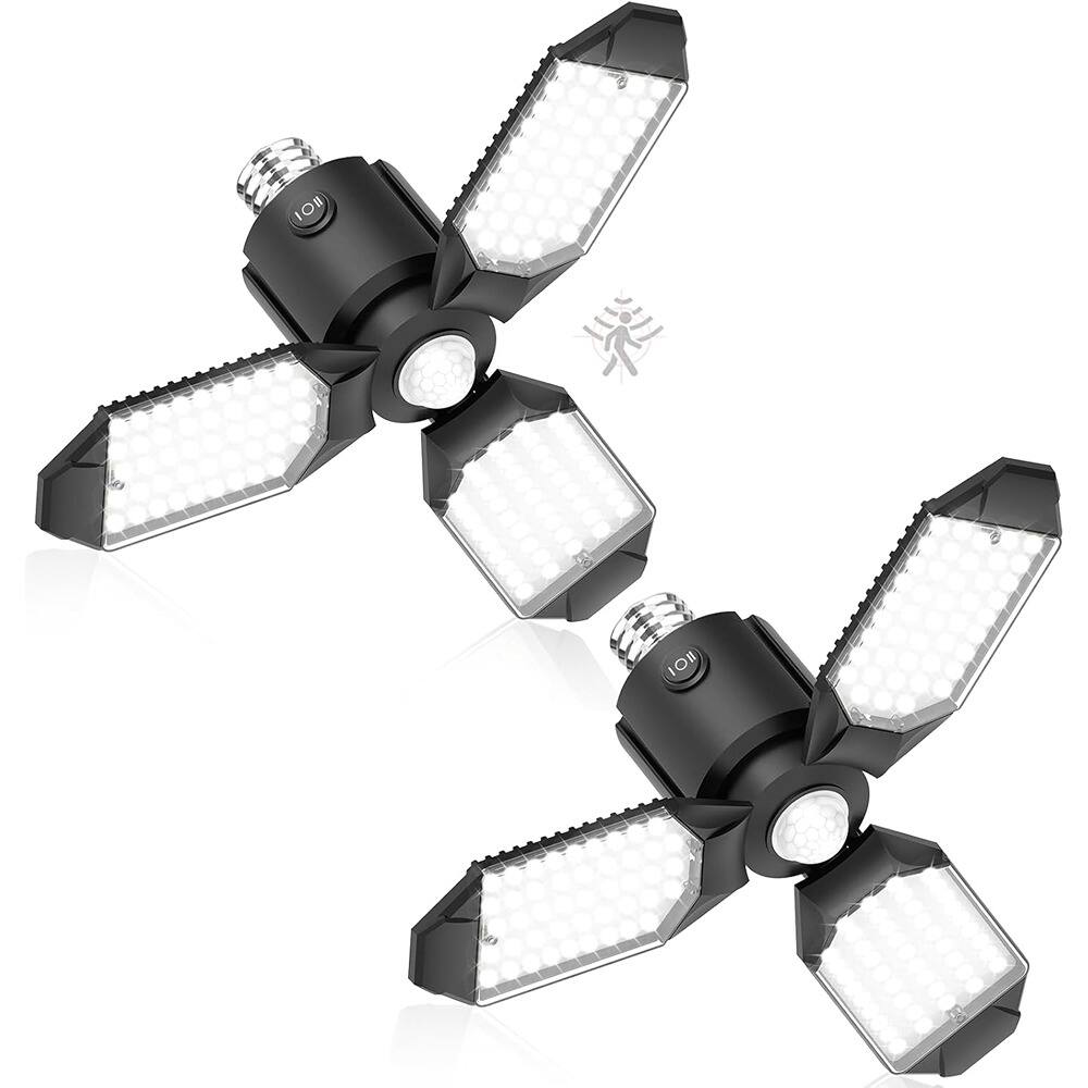 ACJPR - Motion Sensor LED Garage Lights, 8000 Lumens, 6500K Bright White, Motion-Activated Indoor Light Bulbs for Garage, Utilit