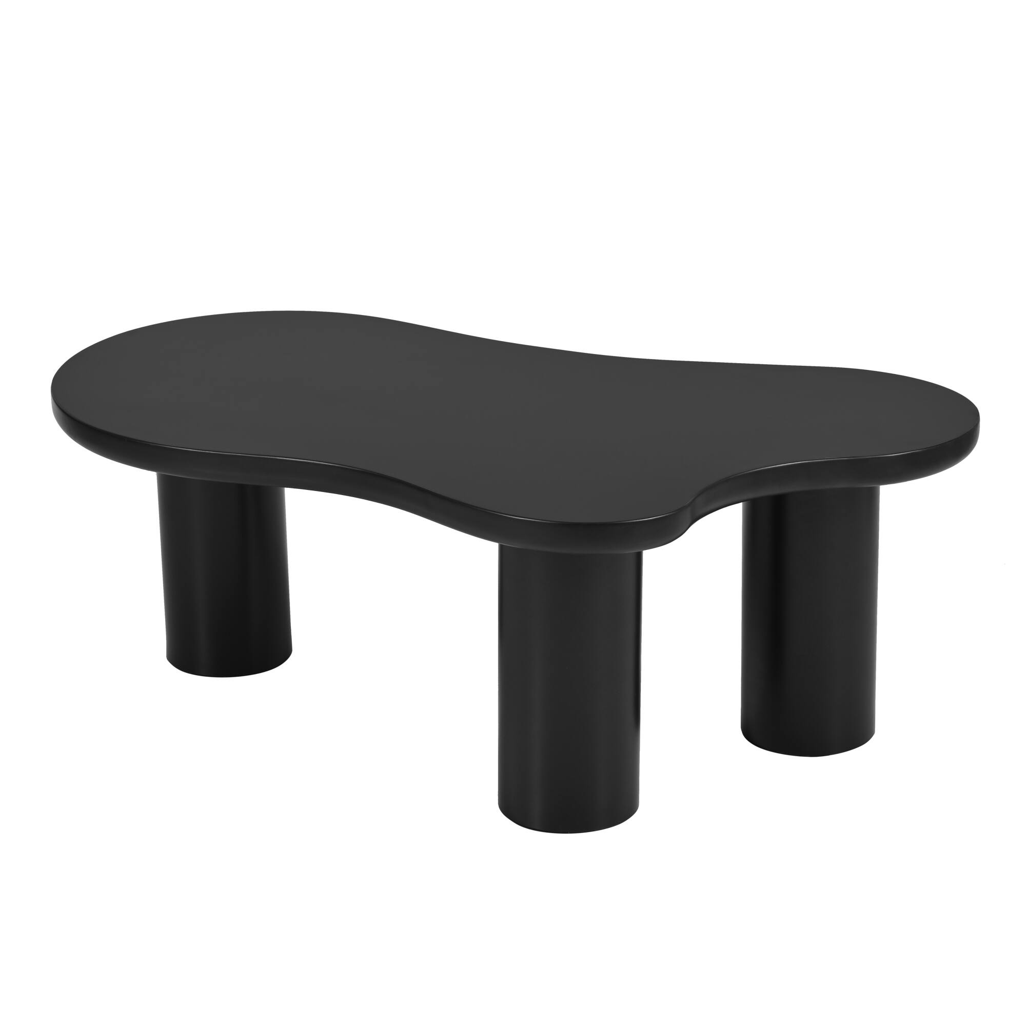Alt View 6. GOODSILO - Modern Cloud-Shaped Coffee Table with Sturdy Legs and Sleek Design for Living Room - Black.
